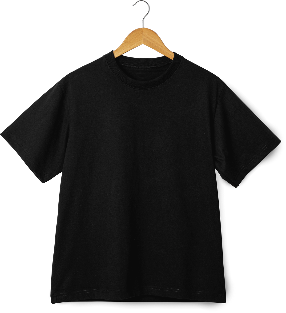 Black T shirt mockup hanging, Realistic t-shirt